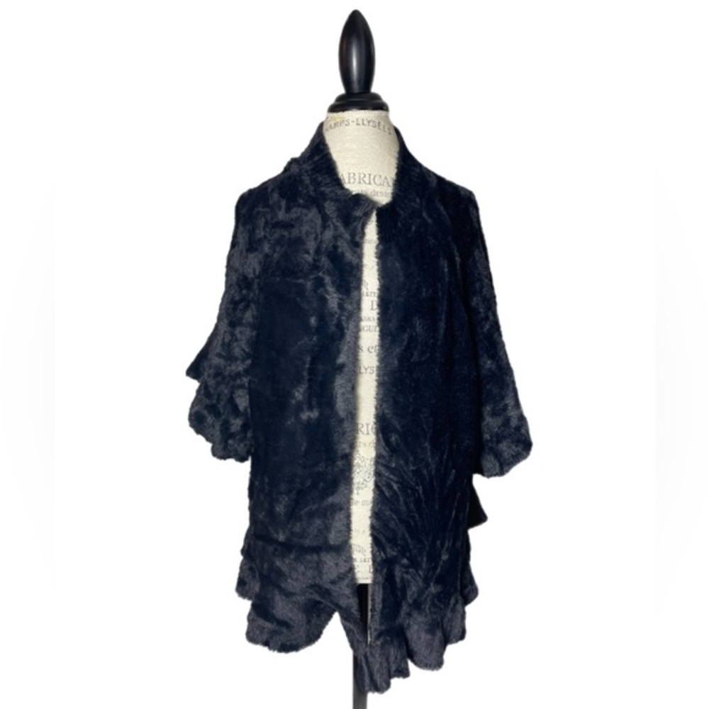Tribal Black Soft Fuzzy Cardigan Size P/S